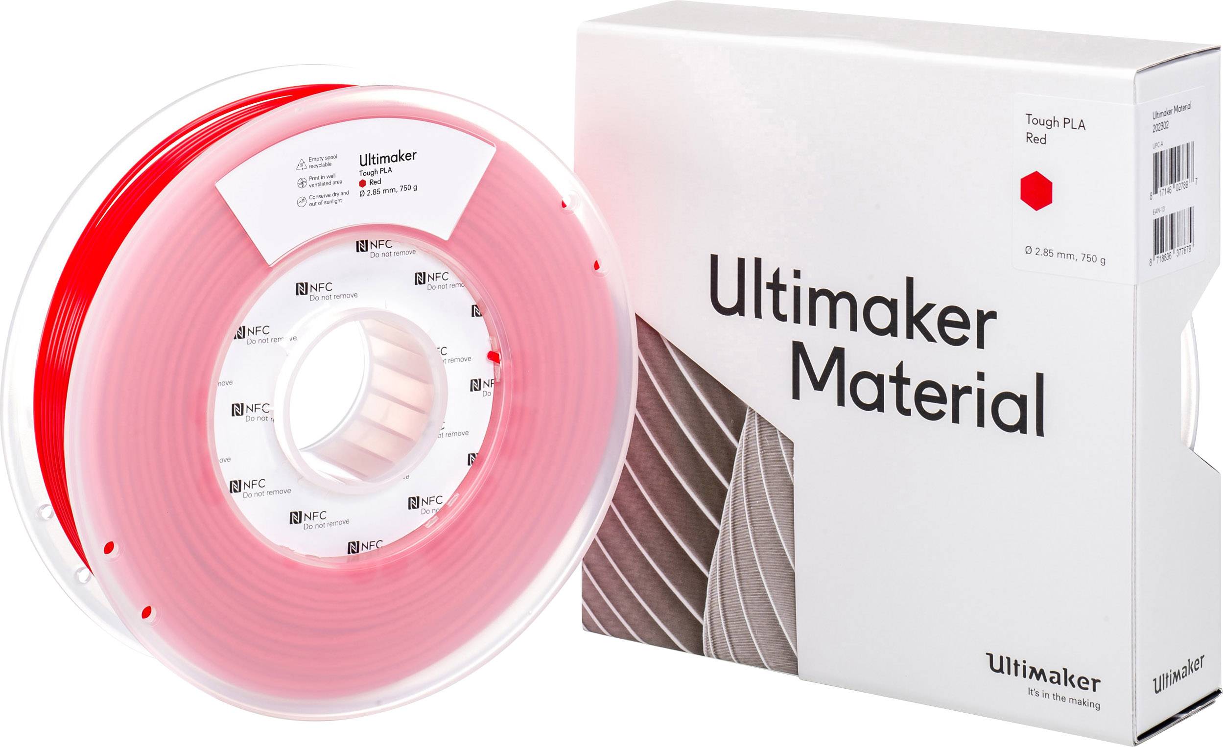 UltiMaker Filament Tough PLA 2.85mm Rot 750g