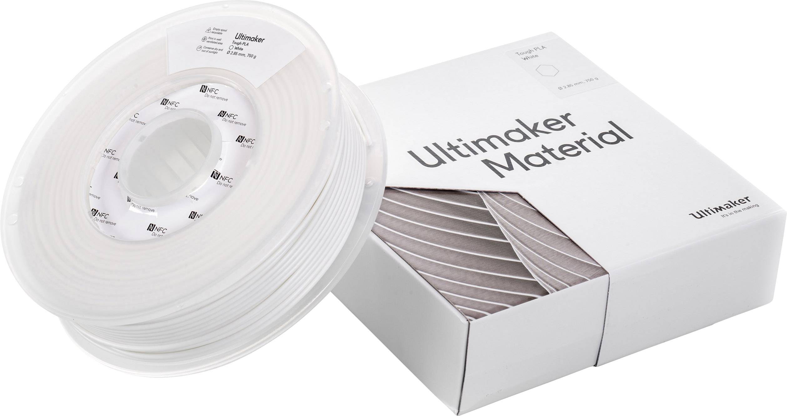 UltiMaker Filament Tough PLA 2.85mm Weiß 750g