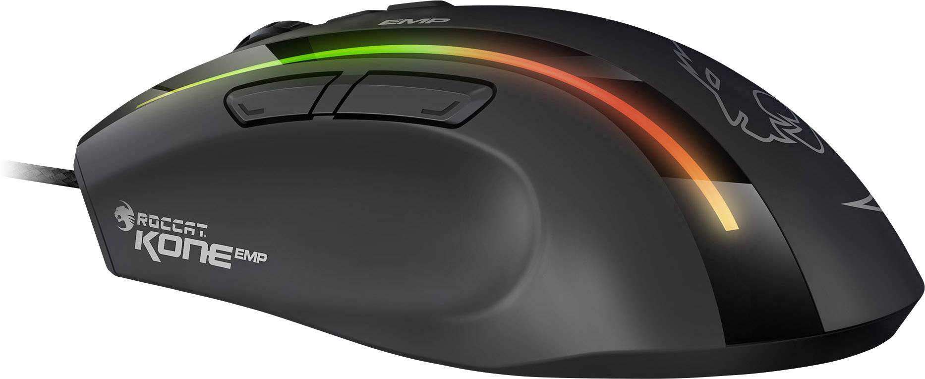 Roccat Kone EMP - Max Performance RGB USB-Gaming-Maus Optisch Ergonomisch, Beleuchtet, Integrierter Profilspeicher Schwarz