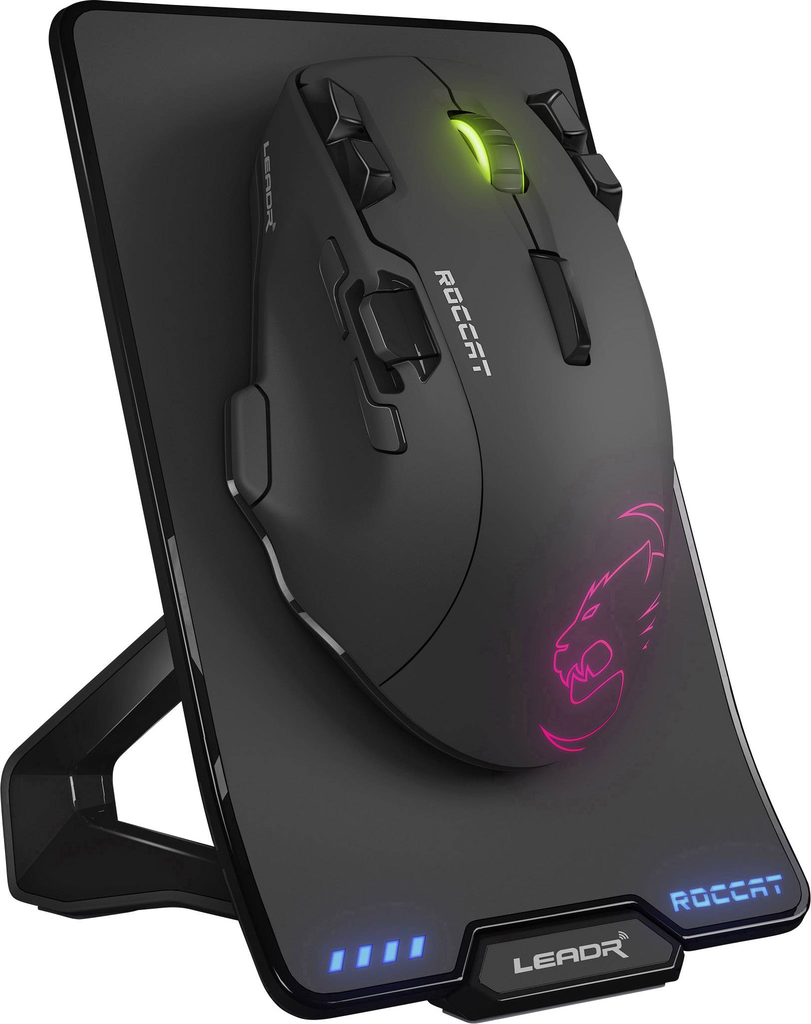Roccat Leadr Multi-Button RGB Funk-Gaming-Maus Optisch Ergonomisch, Beleuchtet Schwarz