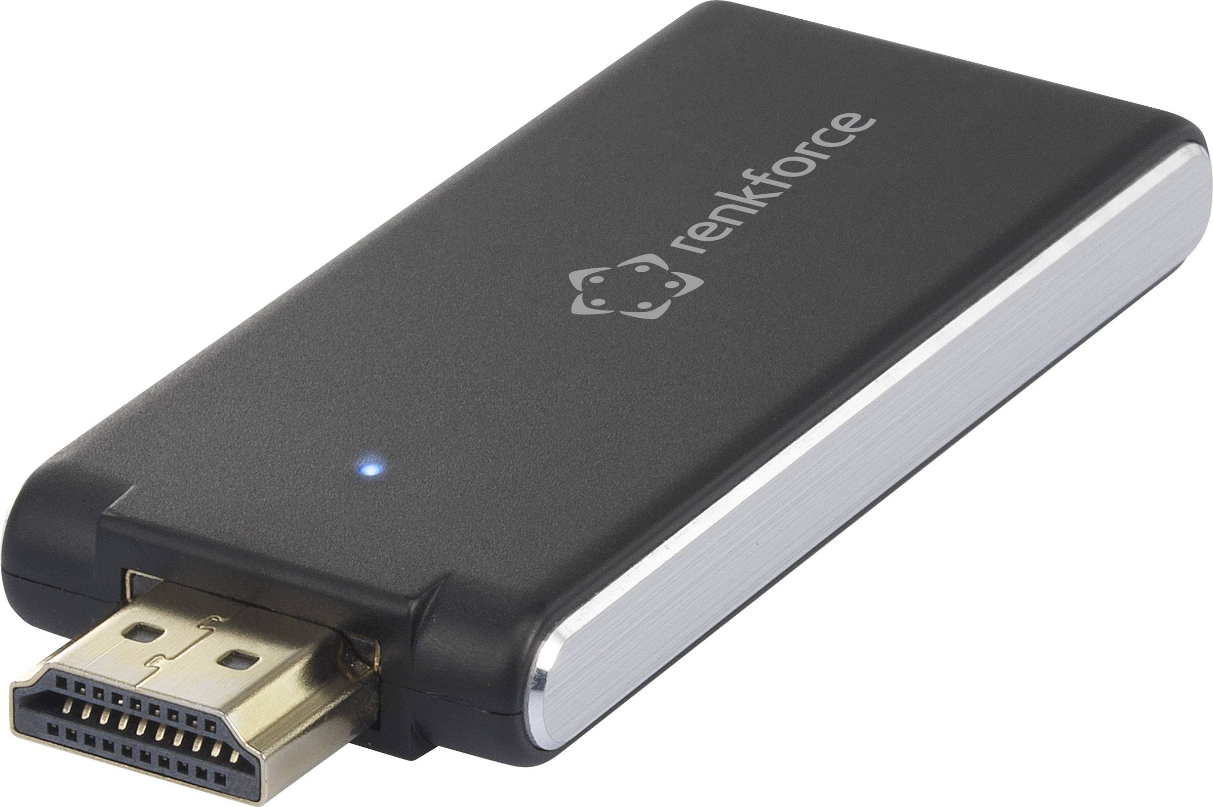 Renkforce renkCast 3 HDMI Streaming Stick AirPlay, Miracast, DLNA, externe Antenne