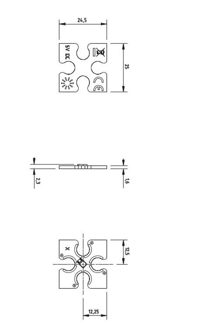 Lumitronix Flächen-LED Grün (L x B x H) 25 x 24.50 x 2.30 mm