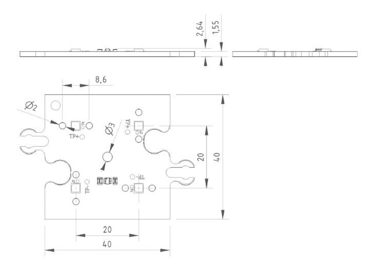 Lumitronix Flächen-LED ConextMatrix Linearmodul Warmweiß (L x B x H) 40 x 40 x 4.64mm