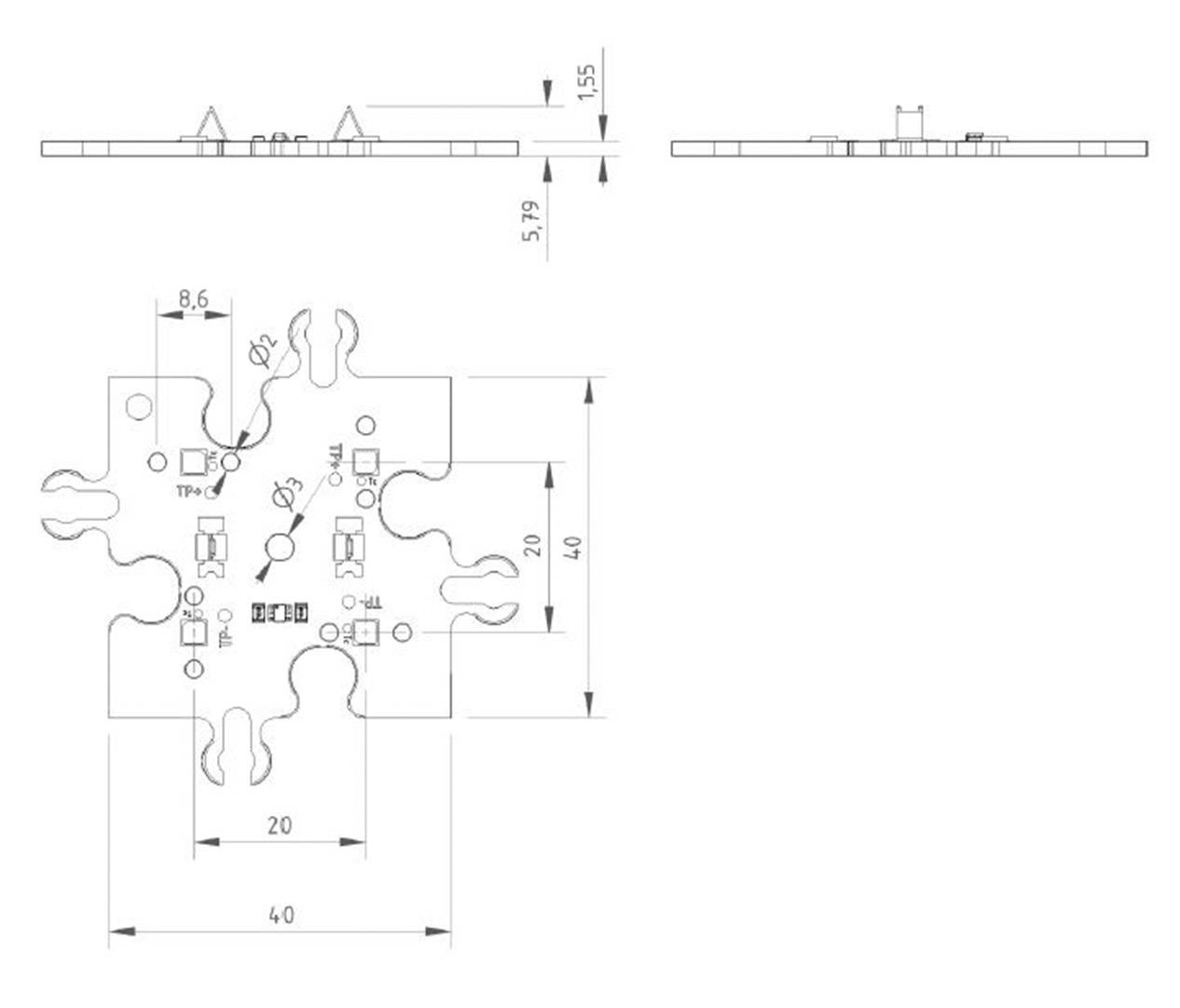 Lumitronix Flächen-LED ConextMatrix Warmweiß (L x B x H) 40 x 40 x 4.64 mm