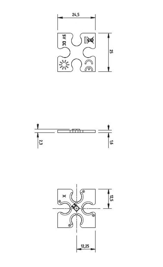 Lumitronix Flächen-LED Rot (L x B x H) 25 x 24.50 x 2.30mm