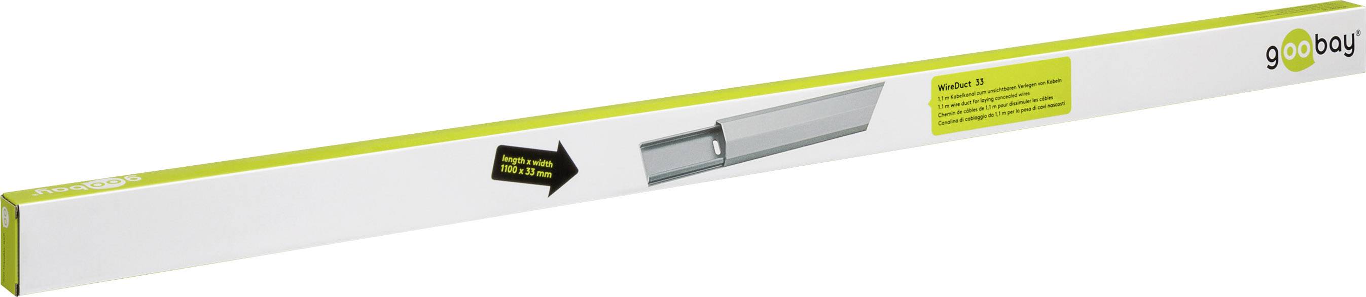 Goobay 90666 Kabelkanal Flexkanal (L x B x H) 1100 x 33 x 18 mm 1 St. Silber