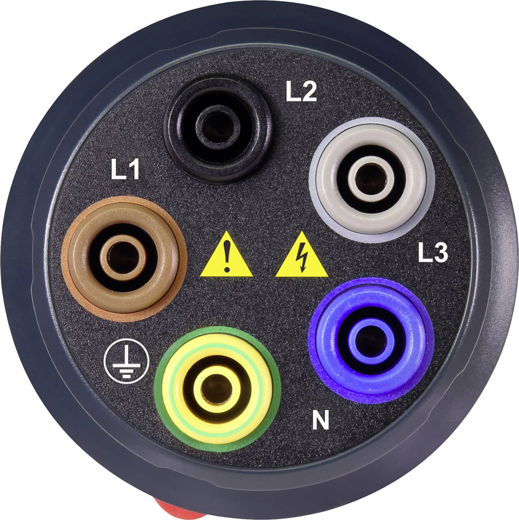 VOLTCRAFT VMA-3L 32 Messadapter CEE-Stecker 32A 5polig - Buchse 4mm Dunkelgrau, Rot