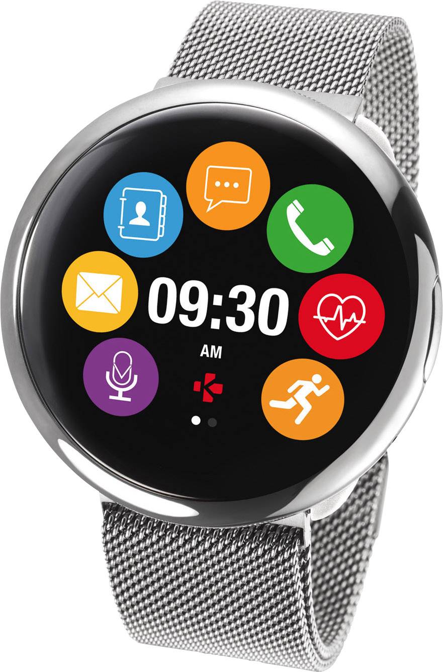MyKronoz Smartwatch ZEROUND2 HR ELITE Gehäusefarbe: Silber Farbe (Armband): Silber