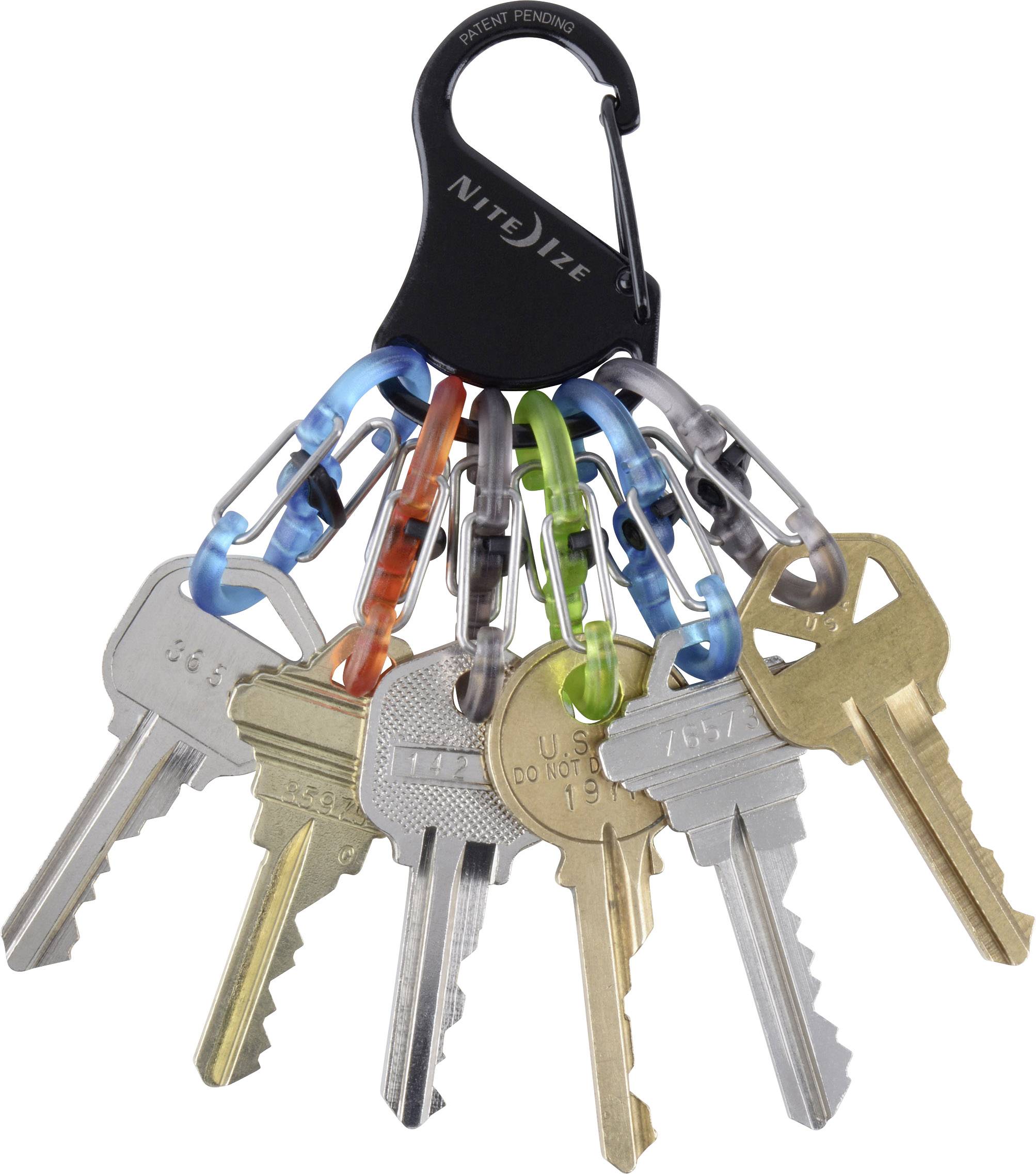 NITE Ize Schlüssel-Karabiner KLKP-01-R3 Schwarz, Türkis, Orange, Grau, Grün 1St.