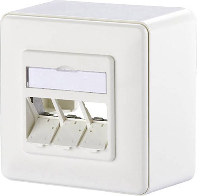 Metz Connect Netzwerkdose Aufputz Unbestückt 3 Port Reinweiß (RAL 9010)