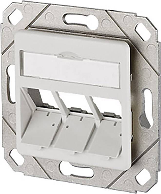 Metz Connect Netzwerkdose Unterputz Einsatz mit Zentralplatte Unbestückt 3 Port Reinweiß (RAL 9010)