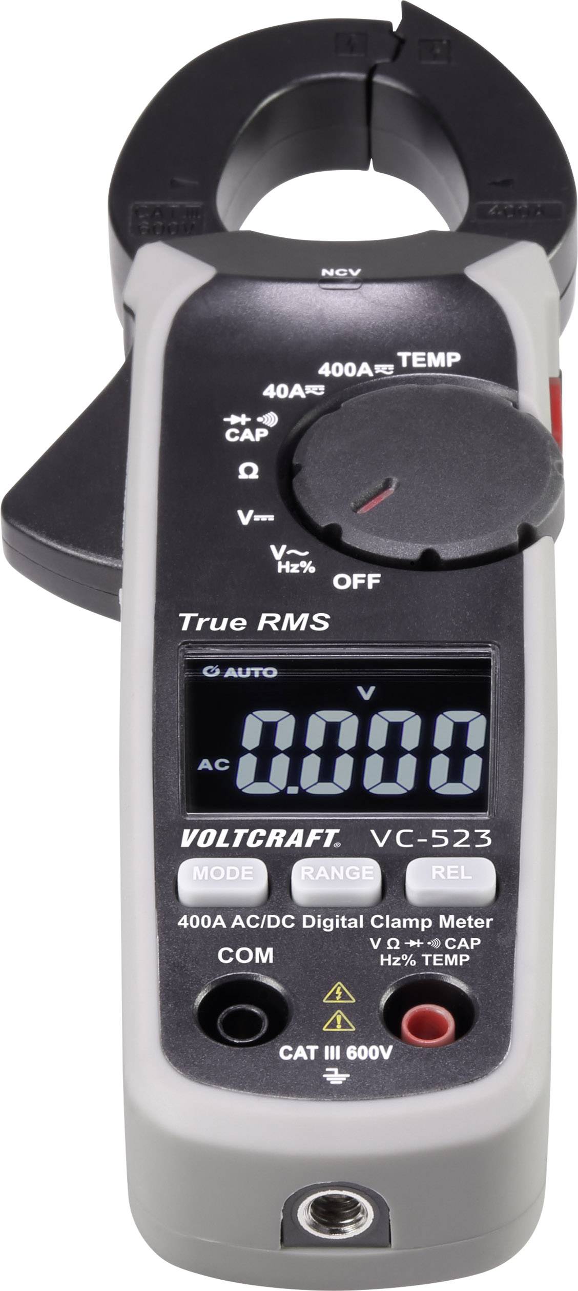 VOLTCRAFT VC-523 Stromzange digital CAT III 600 V Anzeige