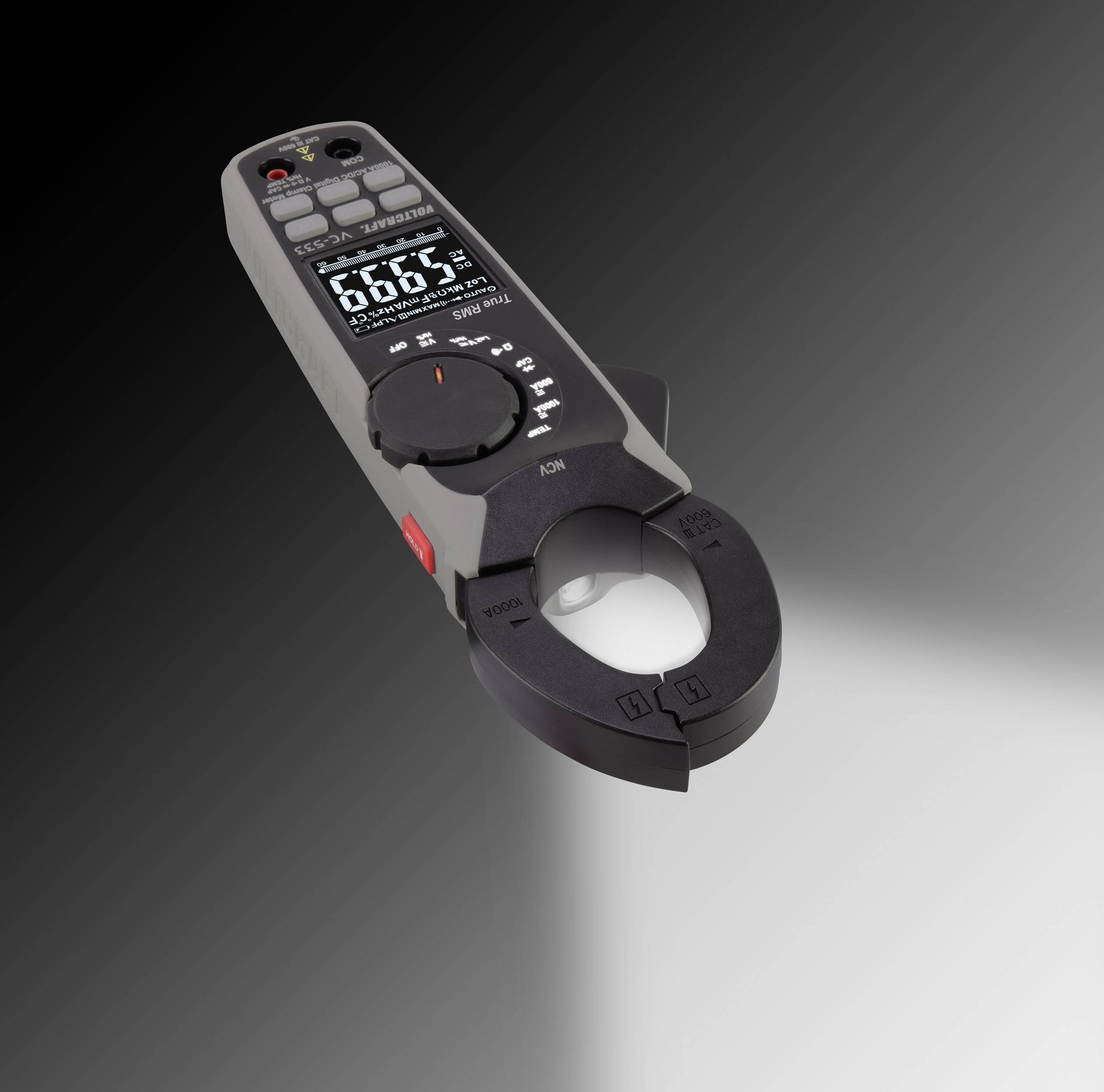 VOLTCRAFT VC-533 Stromzange digital CAT III 600V Anzeige (Counts): 6000