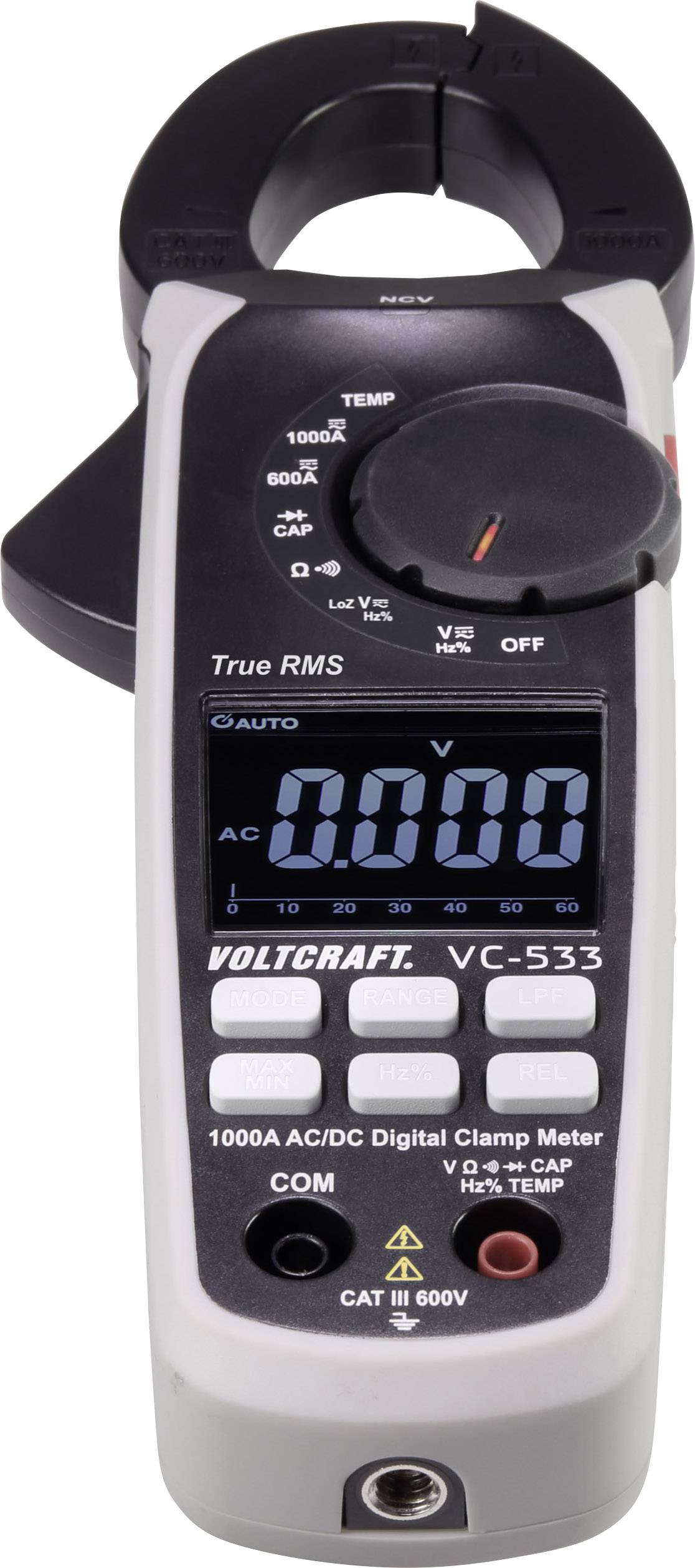 VOLTCRAFT VC-533 Stromzange kalibriert (ISO) digital CAT III 600V Anzeige (Counts): 6000