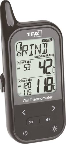 Image of TFA Dostmann 14.1511.01 Grill-Thermometer Alarm, Kabelsensor, Ofen- und Kerntemperatur