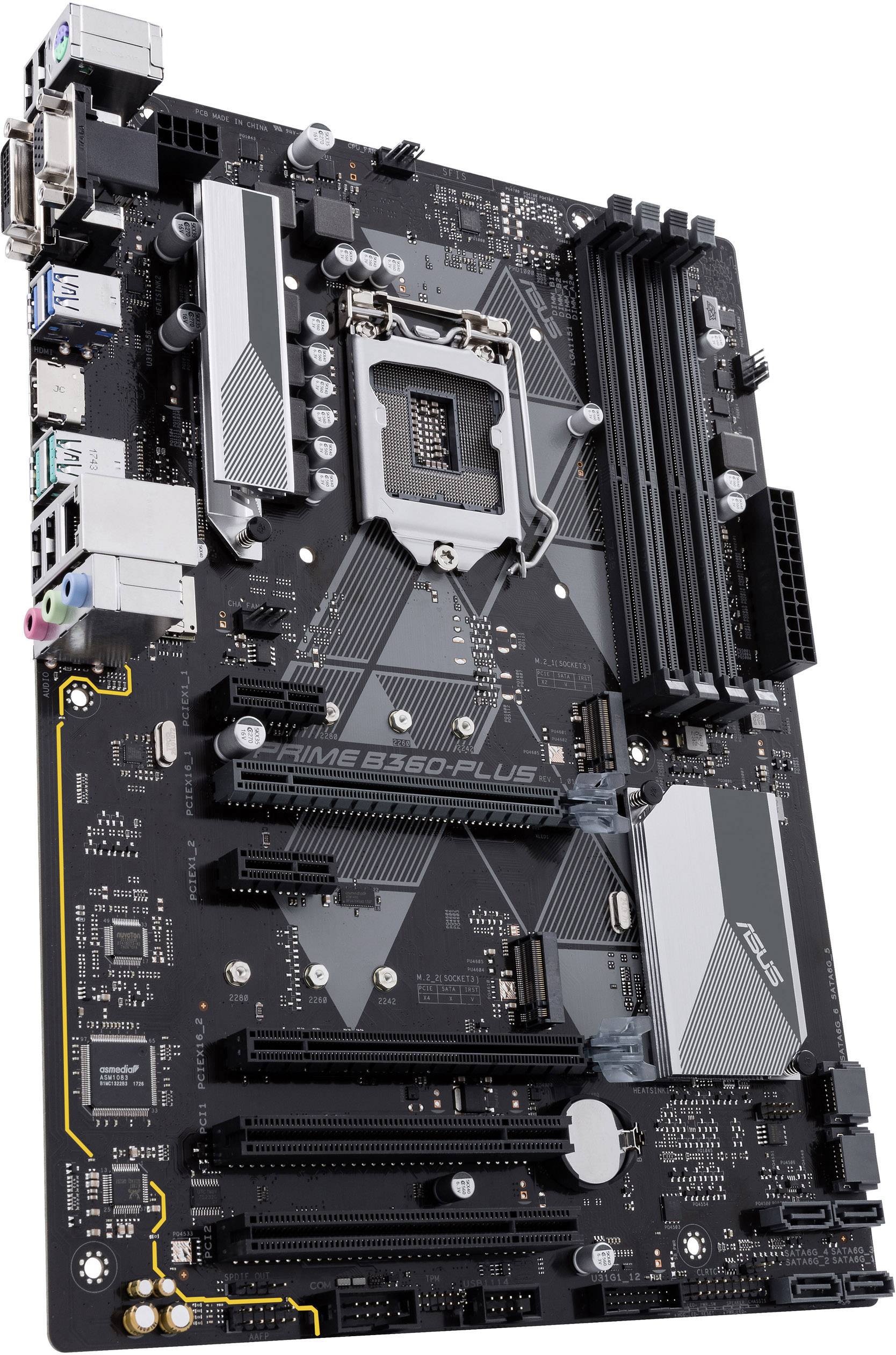 Asus PRIME B360-PLUS Mainboard Sockel (PC) Intel® LGA 1151-V2 Formfaktor (Details) ATX Mainboard-Chipsatz Intel® B360
