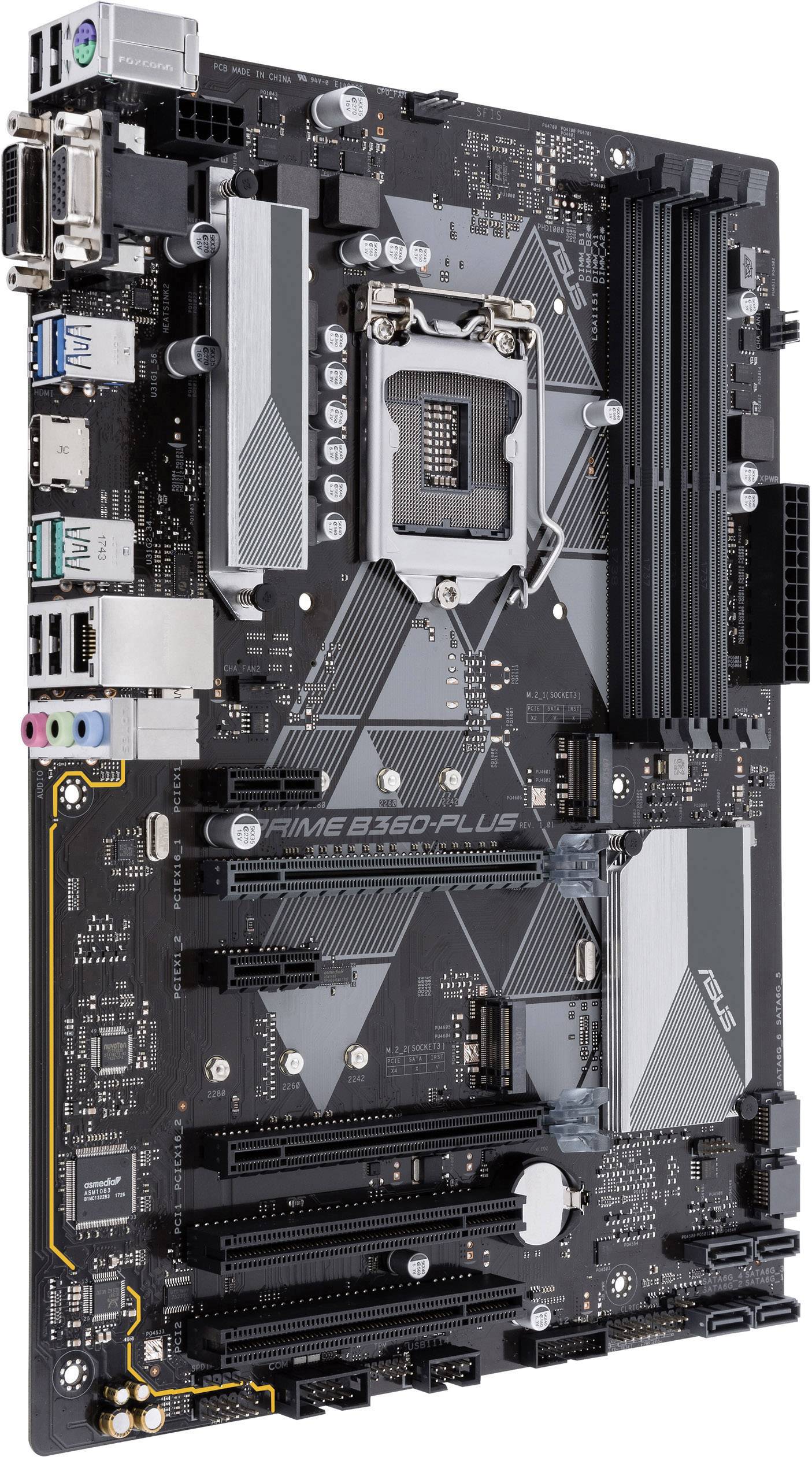 Asus PRIME B360-PLUS Mainboard Sockel (PC) Intel® LGA 1151-V2 Formfaktor (Details) ATX Mainboard-Chipsatz Intel® B360