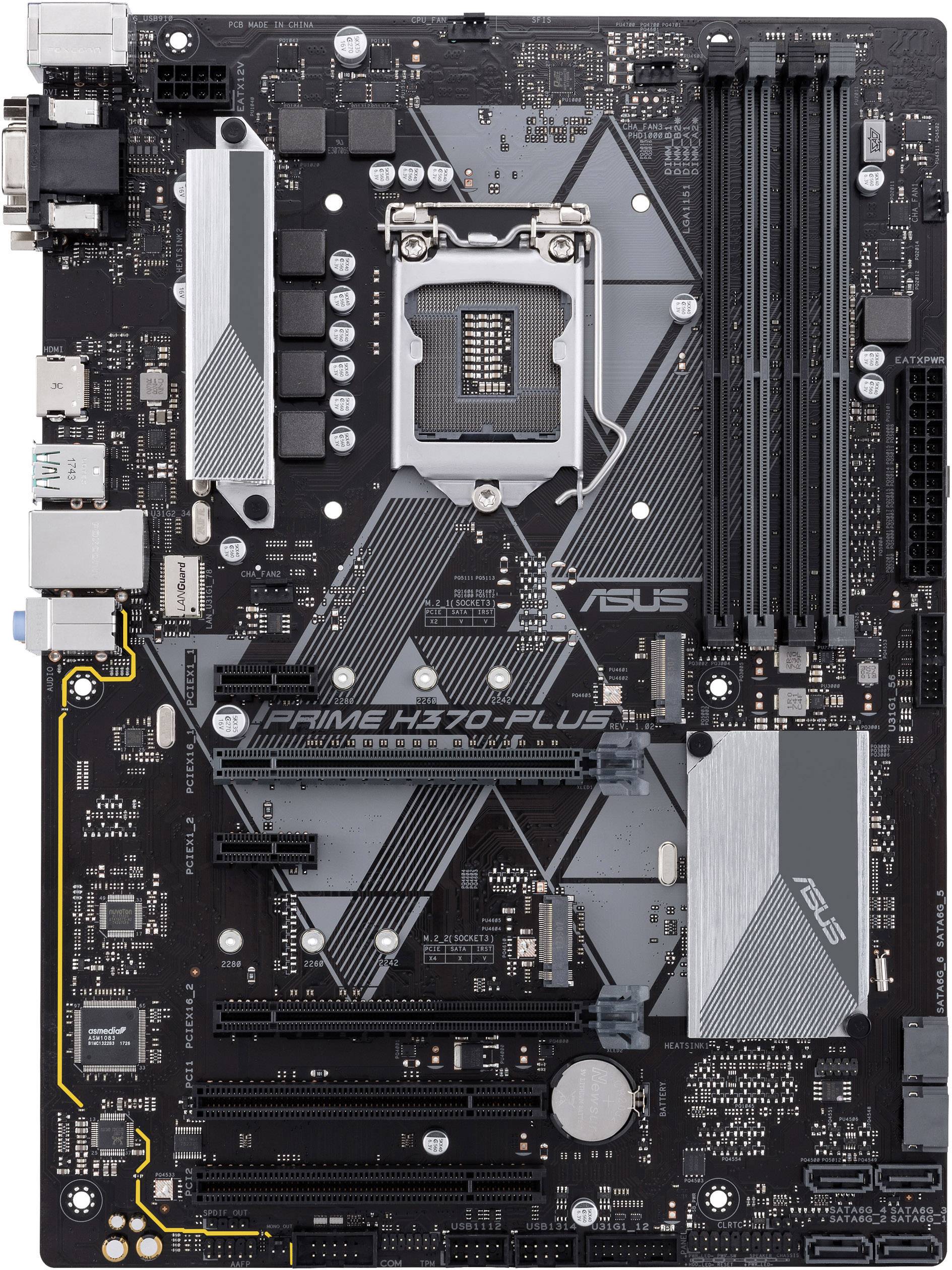 Asus PRIME H370-PLUS Mainboard Sockel Intel® 1151v2 Formfaktor ATX Mainboard-Chipsatz Intel® H370