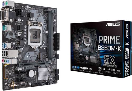 Asus PRIME B360M-K Mainboard Sockel Intel® 1151v2 Formfaktor Micro-ATX Mainboard-Chipsatz Intel® B