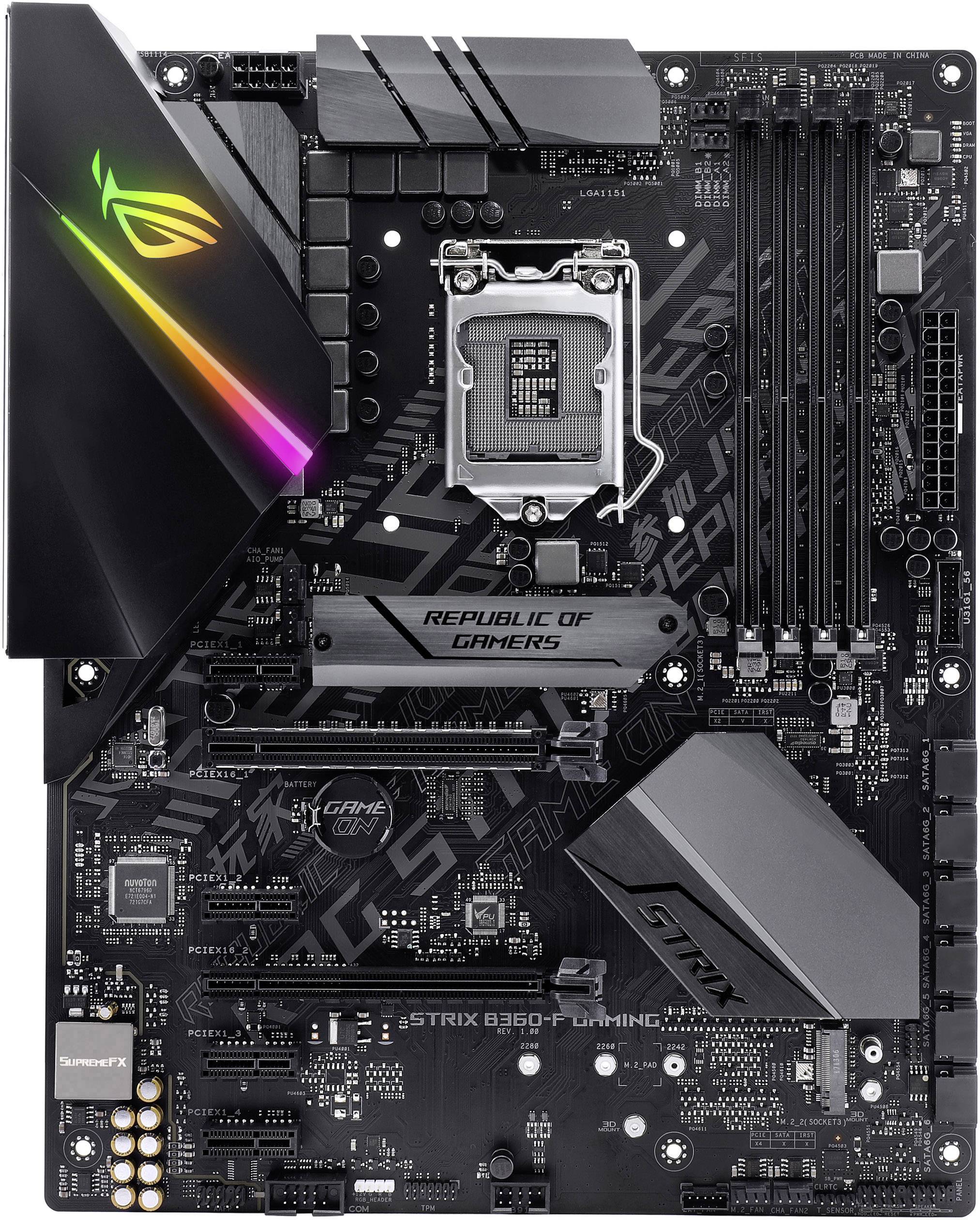 Asus ROG STRIX B360-F GAMING Mainboard Sockel (PC) Intel® 1151v2 Formfaktor (Details) ATX Mainboard-Chipsatz Intel® B360