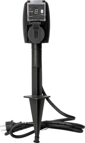 Kopp 145345015 Gartensteckdose 2fach Schwarz mit Erdspieß
