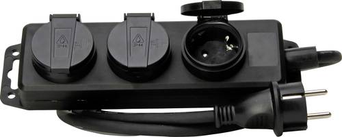 223003044 Steckdosenleiste ohne Schalter 3fach Schwarz Schutzkontakt 1St.