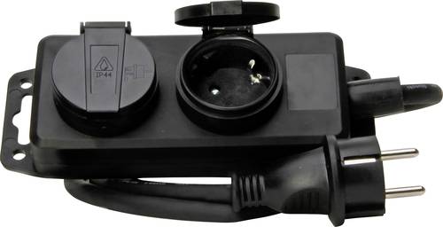 223002043 Steckdosenleiste ohne Schalter 2fach Schwarz Schutzkontakt 1 St.