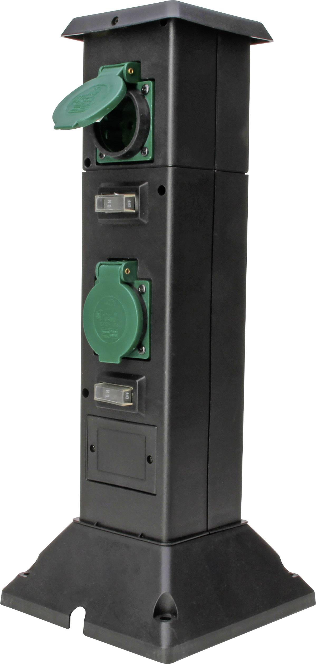 Kopp 145335018 Gartensteckdose 4fach Schwarz Grun Einzeln