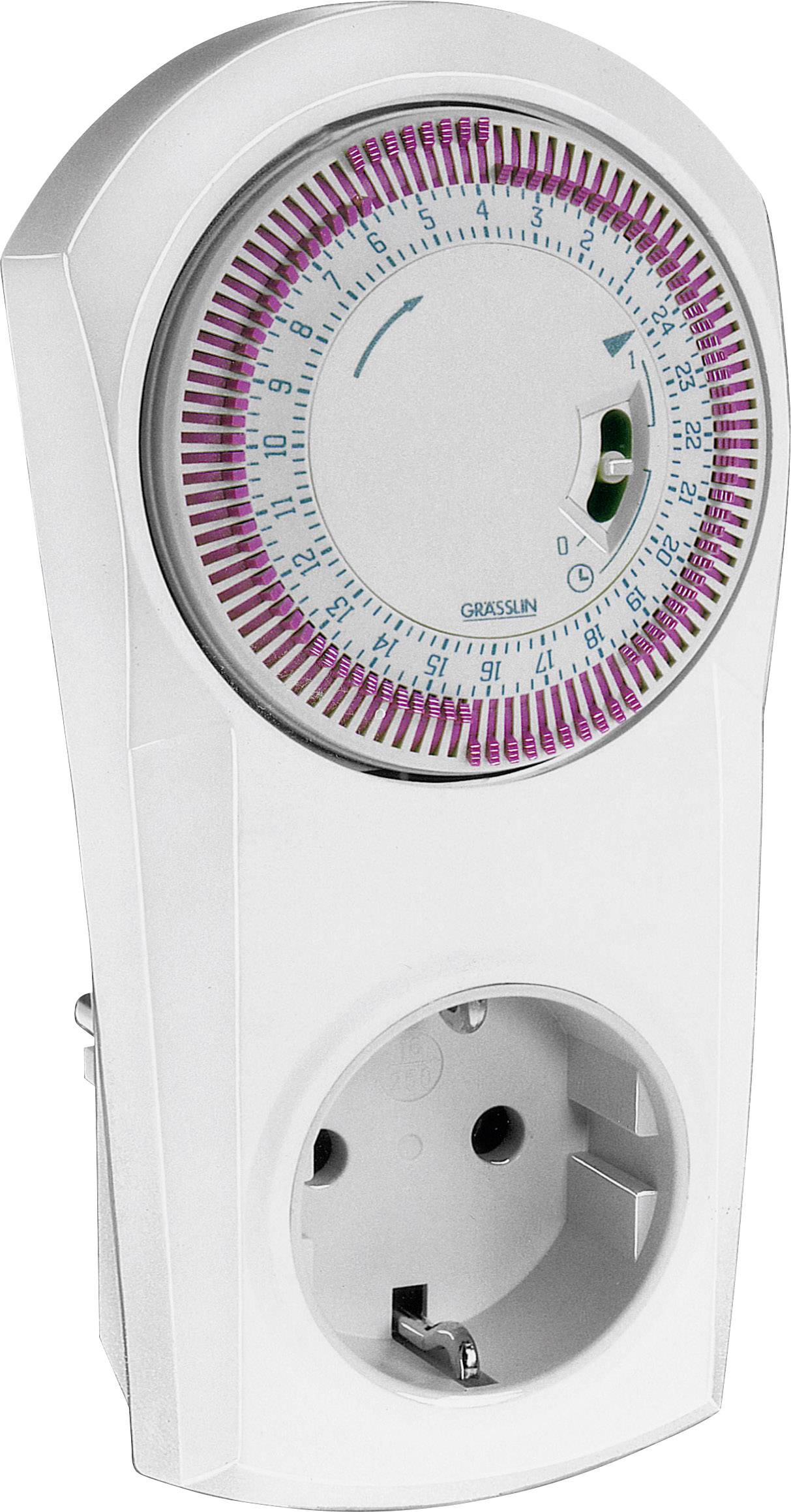 Grässlin 16.25.0008.1 Steckdosen-Zeitschaltuhr analog  Tagesprogramm   IP20 EIN/AUTO/AUS-Programm