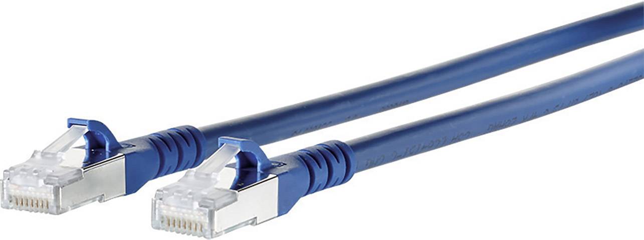 Metz Connect 130845A544-E RJ45 Netzwerkkabel, Patchkabel CAT 6a S/FTP 15.00 m Blau Geschirmt, Halogenfrei 1 St.