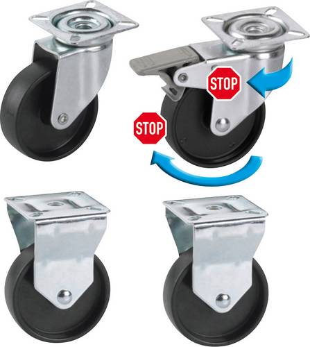 dörner + helmer 450220 Kunststoff Lenk- und Bockrollen