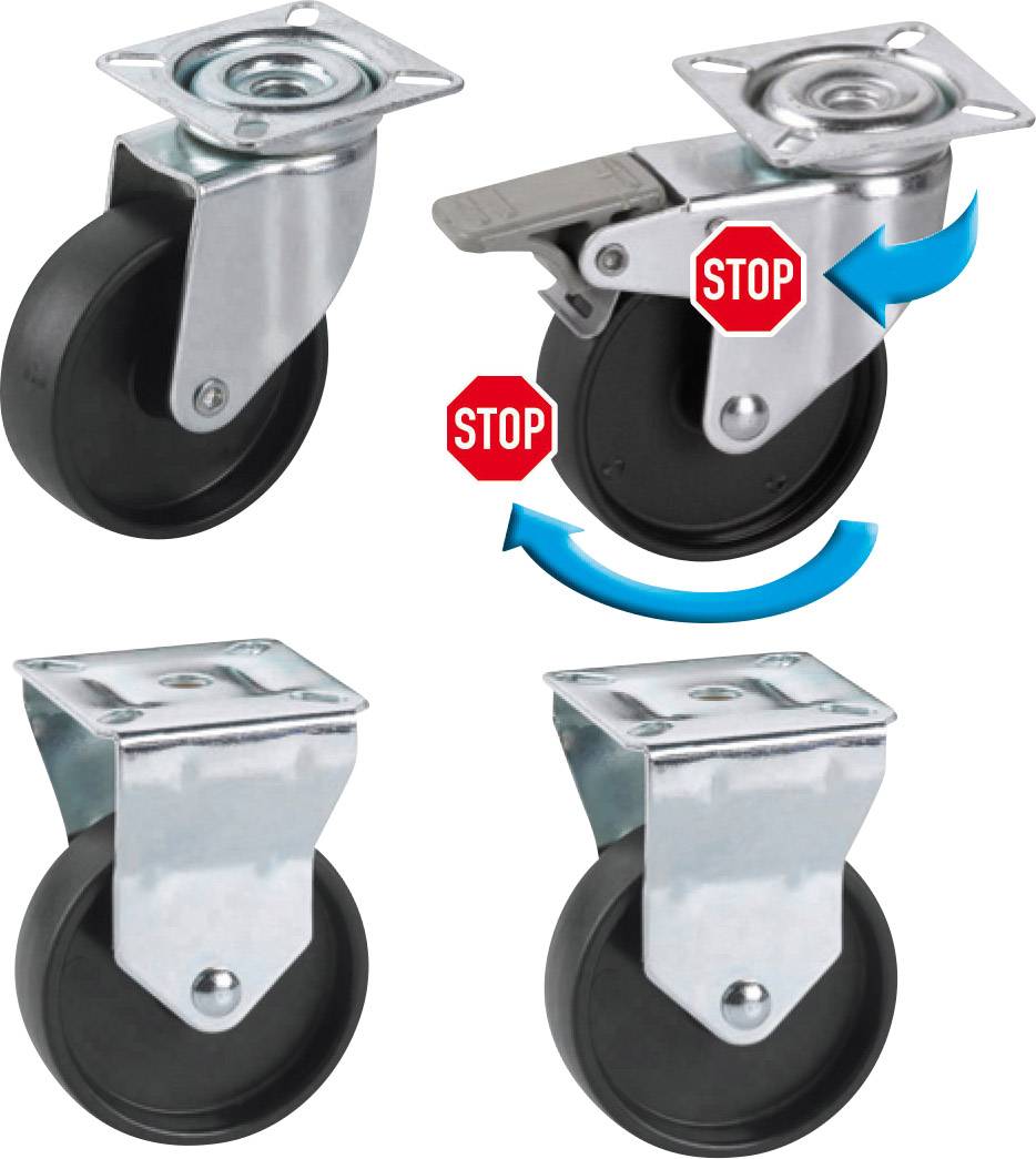 dörner + helmer 450220 Kunststoff Lenk- und Bockrollen