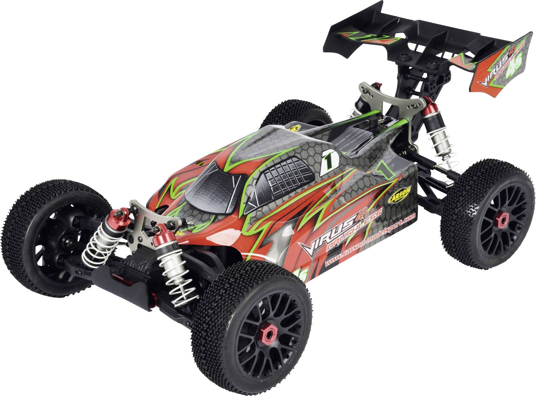 Carson Modellsport Virus 4.1 4S Brushless 1:8 RC Modellauto Elektro Buggy Allradantrieb (4WD) 100% RtR 2,4GHz inkl. Akku