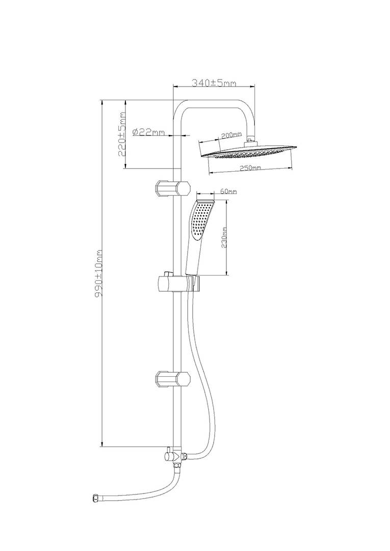 eisl DX12006 Duschsäule 1/2 Zoll Chrom