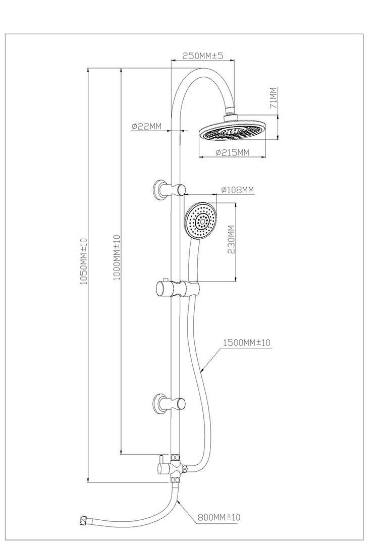 eisl DX1005CS-A Duschsäule 1/2 Zoll Chrom