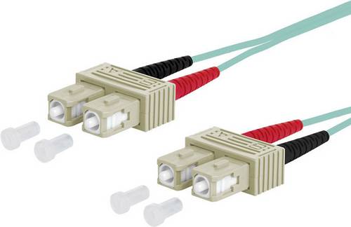 Metz Connect 151J1EOEO10E Glasfaser LWL Anschlusskabel 1.00 m Türkis [2x SC-Stecker - 2x SC-Stecker