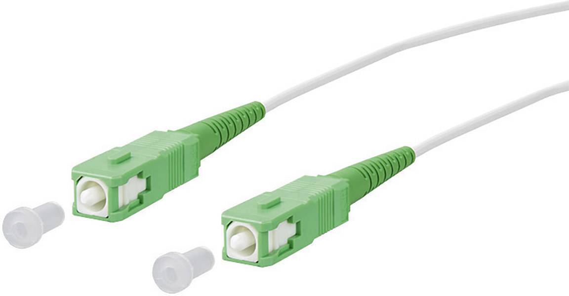 Metz Connect 151P7EAEA30E Glasfaser LWL Anschlusskabel 3.00 m Weiß [1x SC APC-Stecker - 1x SC APC-S