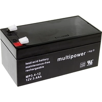 Multipower PB-12-3,4-4,8 MP3,4-12 Bleiakku 12V 3.4Ah Blei-Vlies (AGM) (B x H x T) 134 x 66.5 x 67mm Flachstecker 4.8mm Multipower PB-12-3,4-4,8 MP3,4-12 Bleiakku 12V 3.4Ah Blei-Vlies (AGM) (B x H x T) 134 x 66.5 x 67mm Flachstecker 4.8mm
