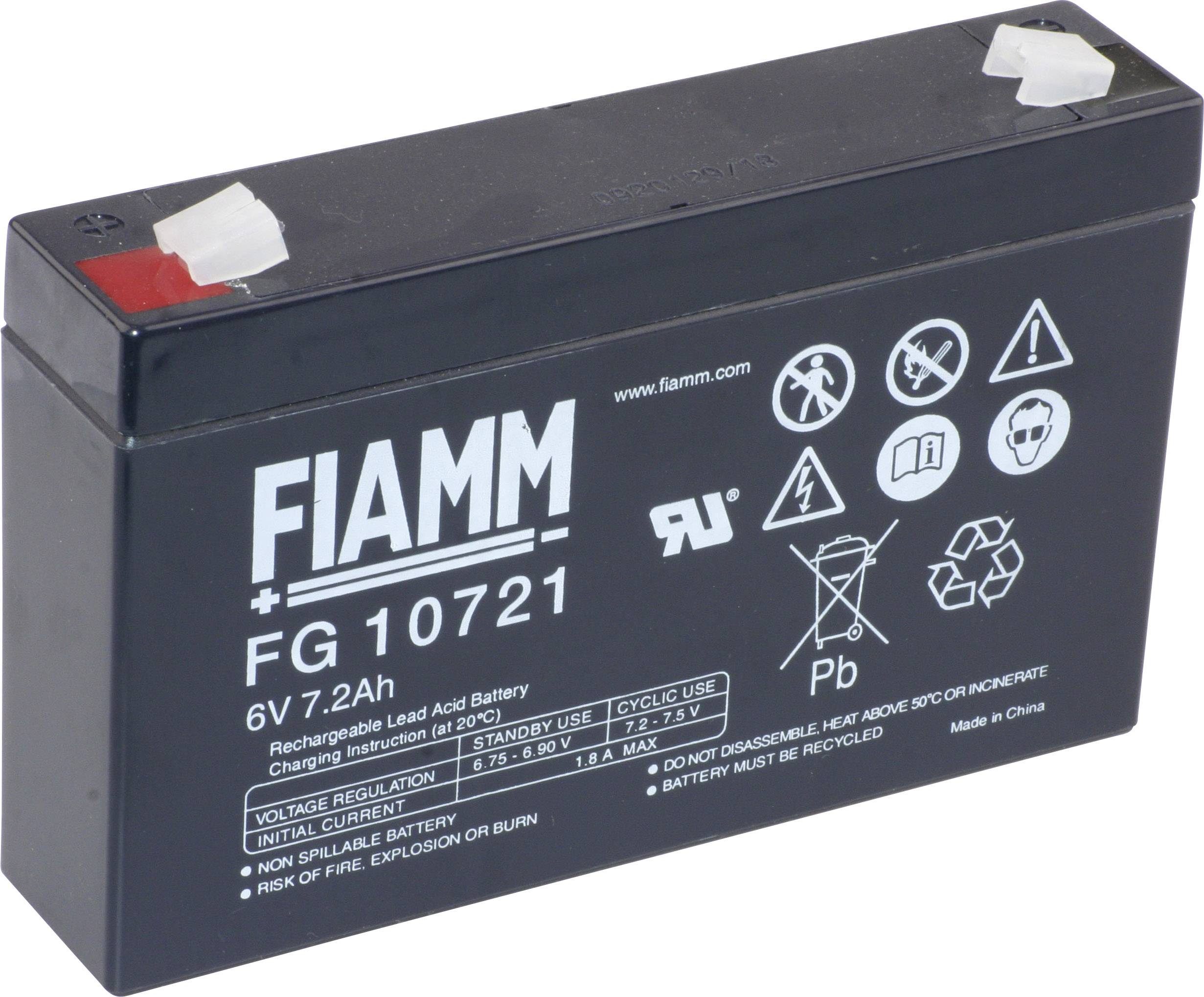 Fiamm PB-6-7,2 FG10721 Bleiakku 6 V 7.2 Ah Blei-Vlies (AGM) (B x H x T) 150 x 100 x 34 mm Flachstec