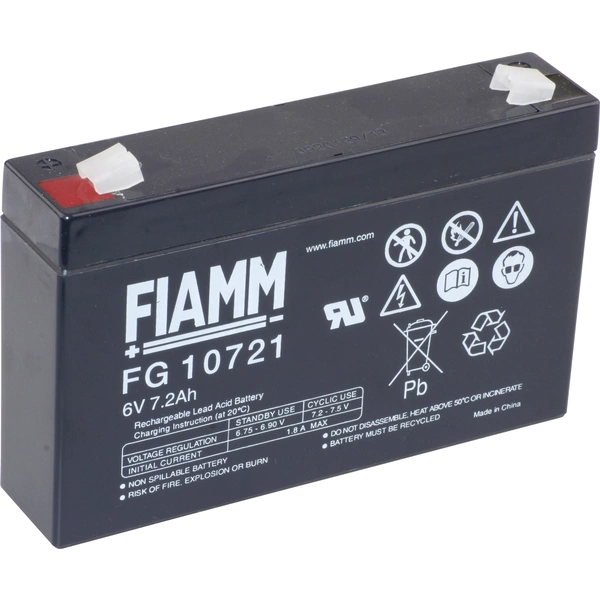 Fiamm PB-6-7,2 FG10721 Bleiakku 6V 7.2Ah Blei-Vlies (AGM) (B x H x T) 150 x 100 x 34mm Flachstecker 4.8mm Wartungsfrei, Geringe Fiamm PB-6-7,2 FG10721 Bleiakku 6V 7.2Ah Blei-Vlies (AGM) (B x H x T) 150 x 100 x 34mm Flachstecker 4.8mm Wartungsfrei, Geringe