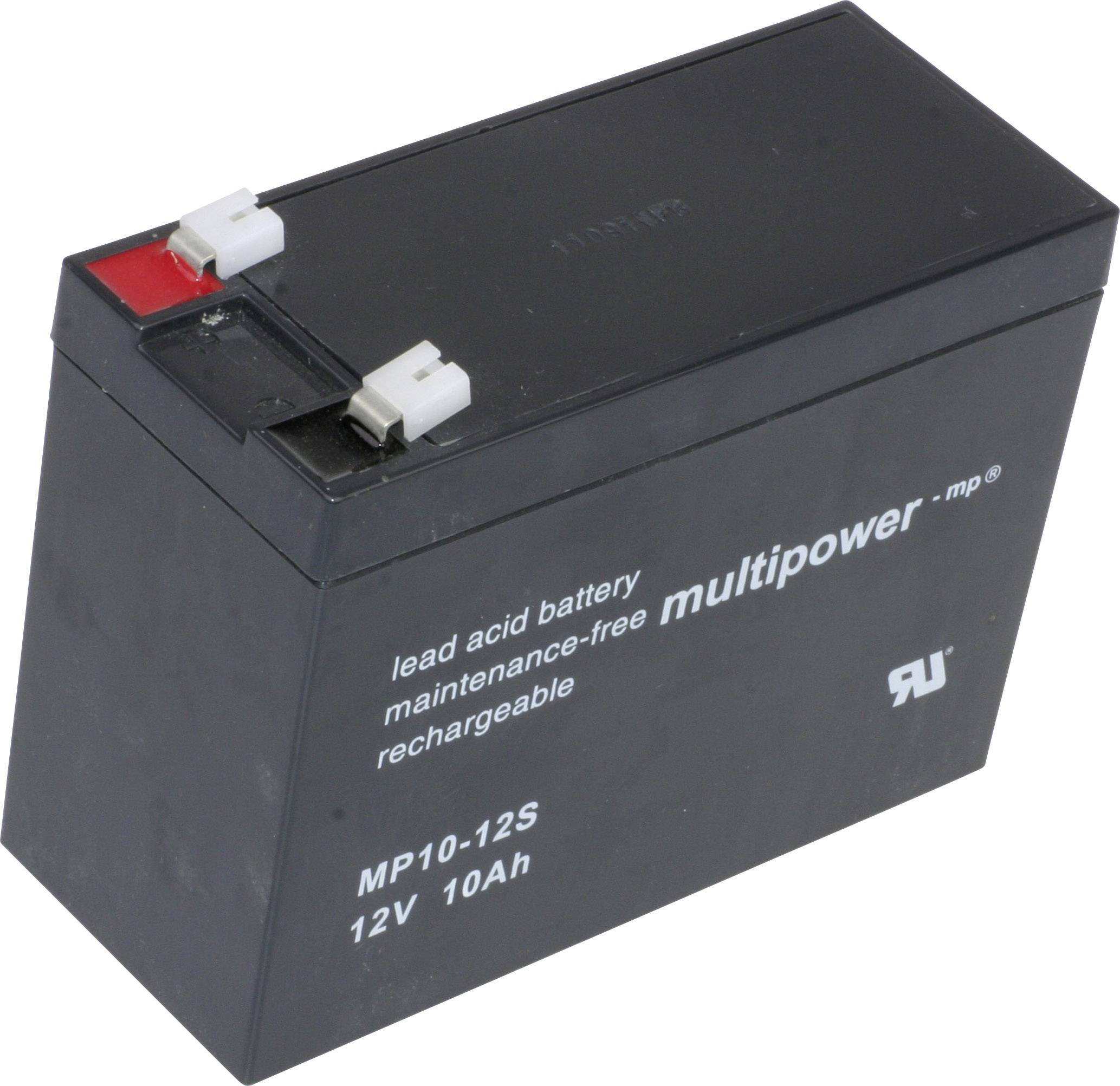 Multipower PB-12-10-4,8 MP10-12S Bleiakku 12V 10Ah Blei-Vlies (AGM) (B x H x T) 151 x 118.5 x 65mm Flachstecker 6.35mm