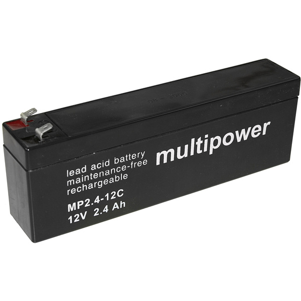 Multipower PB-12-2,4-4,8 MP2,4-12C Bleiakku 12V 2.4Ah Blei-Vlies (AGM) (B x H x T) 178 x 66 x 34.5mm Flachstecker 4.8mm