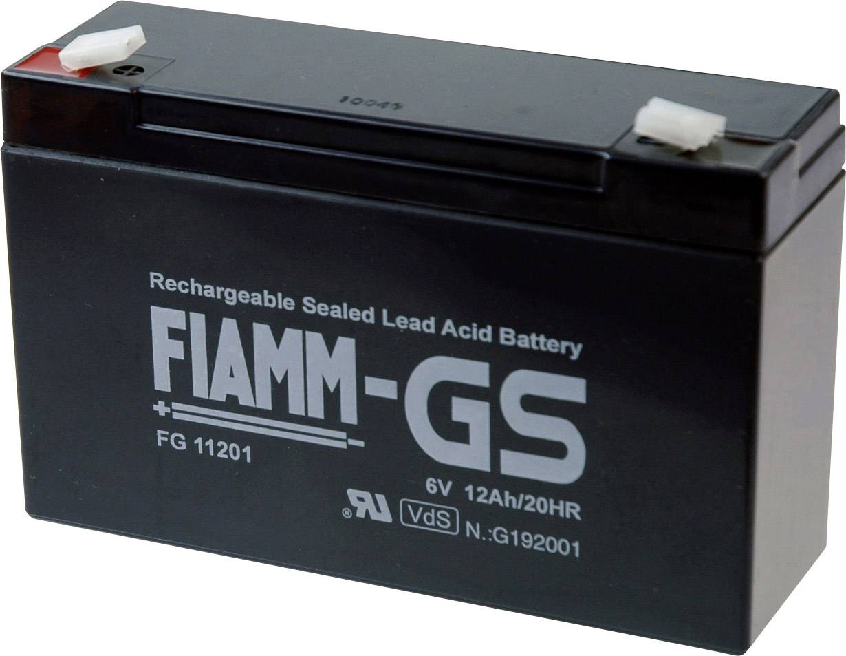 Fiamm PB-6-12 FG11201 Bleiakku 6 V 12 Ah Blei-Vlies (AGM) (B x H x T) 151 x 99 x 50 mm Flachstecker