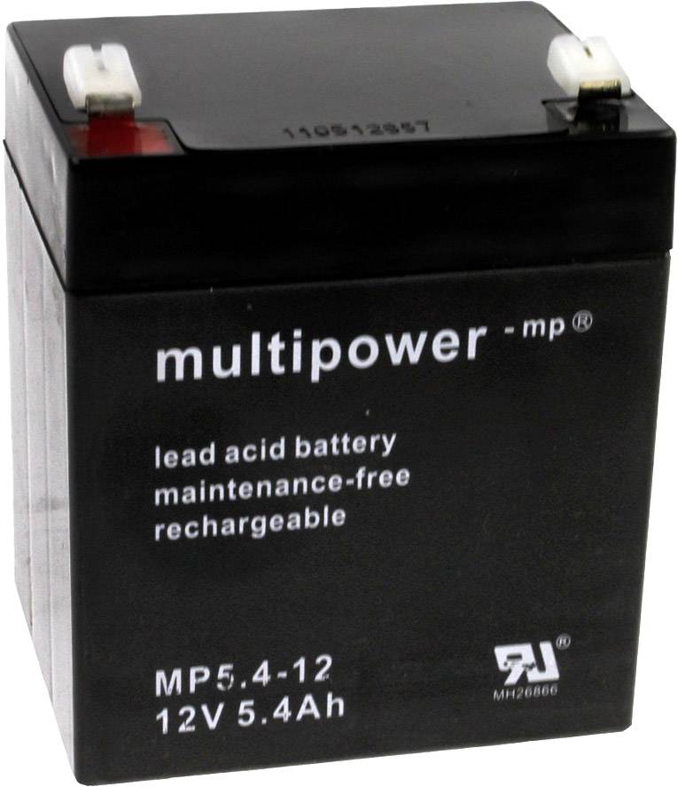 Multipower PB-12-5,4-4,8 MP5,4-12 Bleiakku 12 V 5.4 Ah Blei-Vlies (AGM) (B x H x T) 90 x 107 x 70 m