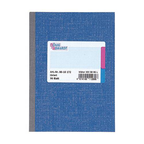 König & Ebhardt Kladde 8615172 Notizbuch liniert Blau 96 Blatt DIN A5