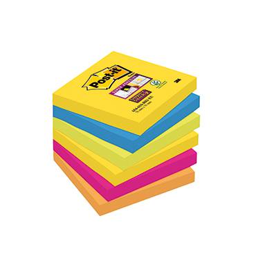 Post-it Haftnotiz 6546SR 76 mm x 76 mm Neongrün, Ultrablau, Ultragelb, Ultrapink, Neonorange 540 Bl
