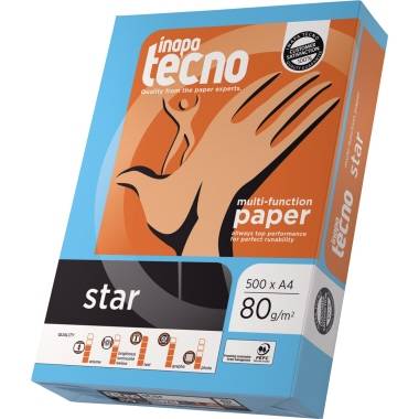 Inapa Tecno Star 013908010001 Universal Druckerpapier DIN A4 80 g/m² 500 Blatt Weiß