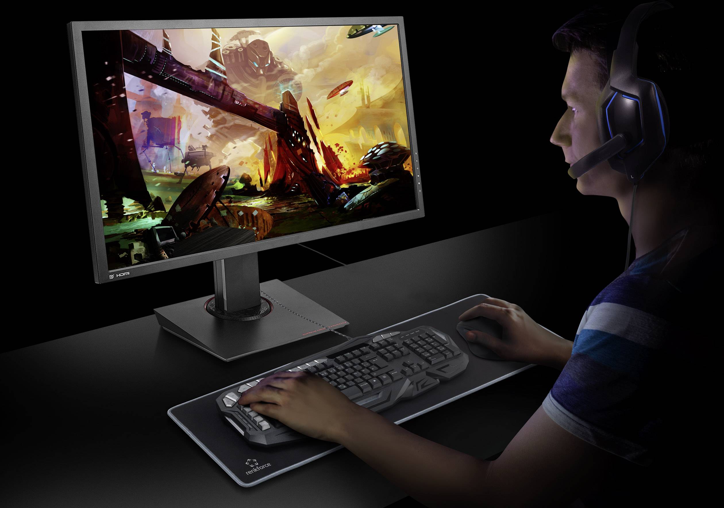 Renkforce RF-FM-CHARGE1 Maus Funk Optisch Schwarz 6 Tasten 1600 dpi Wiederaufladbar