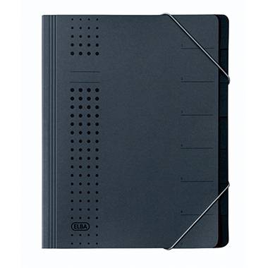 Elba chic 400001999 Ordnungsmappe Anthrazit DIN A4 Karton Anzahl der Fächer: 7