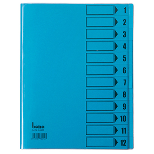 Bene 084800BL Trieur bleu DIN A4 PVC Nombre de compartiments: 12